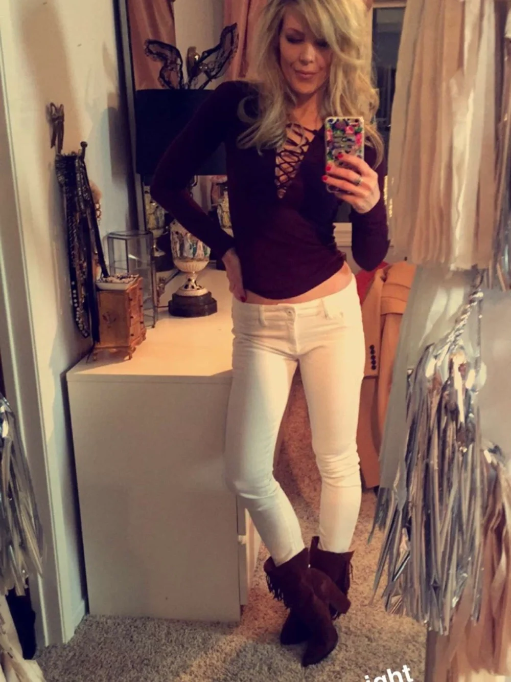 Dolce Vita Rust Brown Suede Fringe Boots pointy toe Western Chic heeled booties